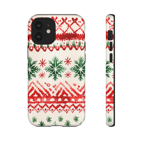 Watercolor Study of Christmas Patterns - Impact Resistant Phone Case iPhone 12 Mini Glossy